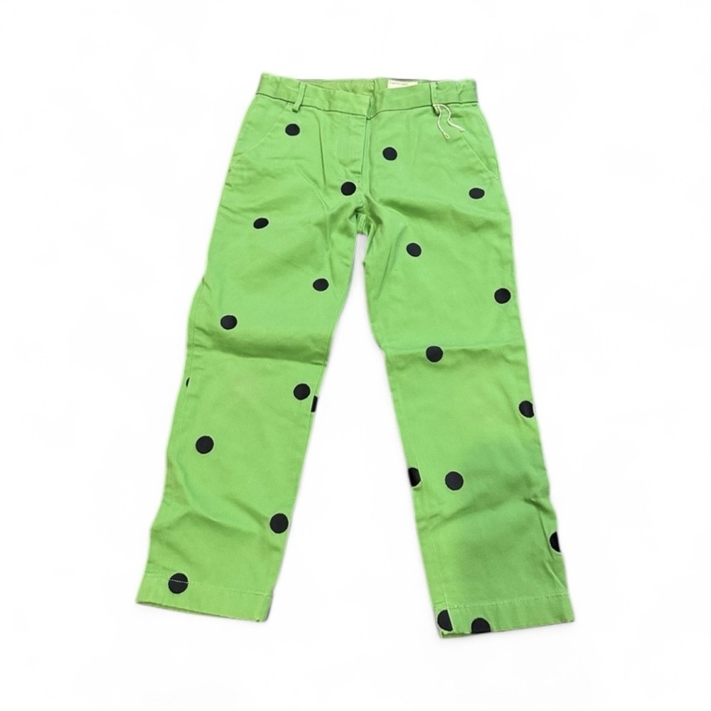 CREWCUTS Size 8 Green Blue Polka Dot Twill Pants R $69